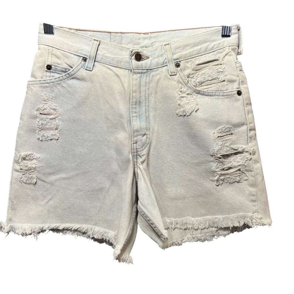 Vintage Brittania Relaxed Fit Distressed‎ Denim Cutoff Shorts 28 Light Wash Y2K